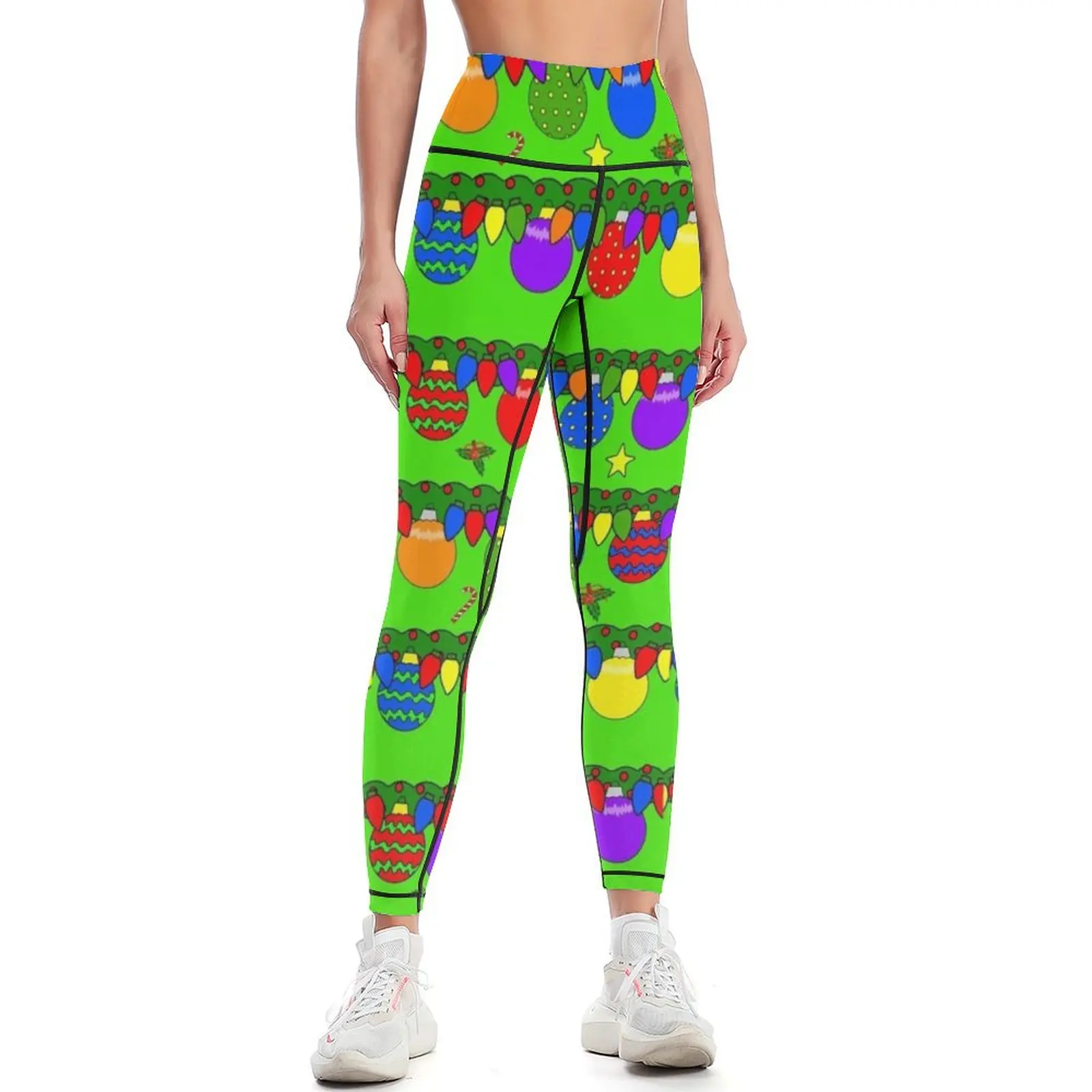 Yoga Fitness Holiday - Holiday Ornaments Leggings exercise clothing for