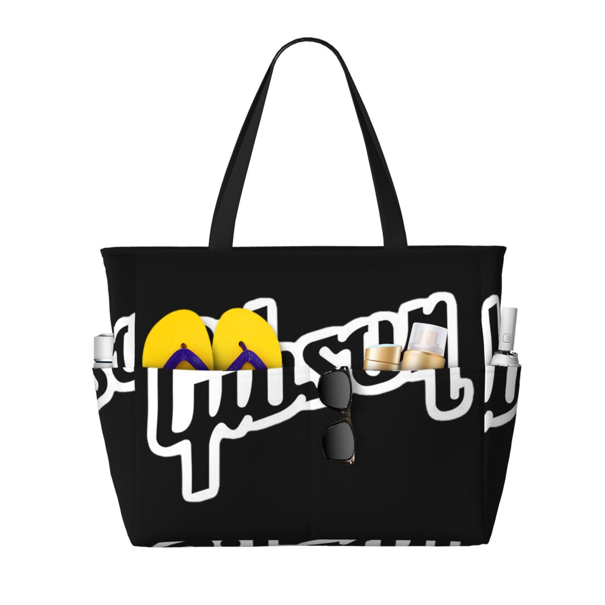 Yoga Fitness Music - Gibsons Music 1894 Logo Beach Tote