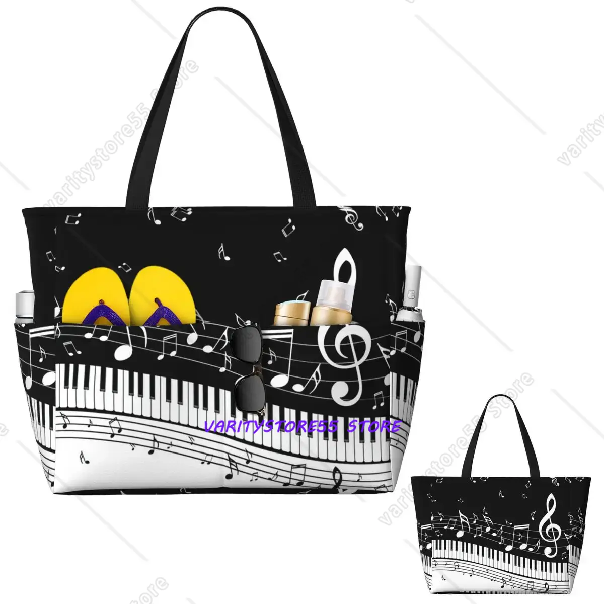 Yoga Fitness Music - Abstract Piano Keys With Musical Notes