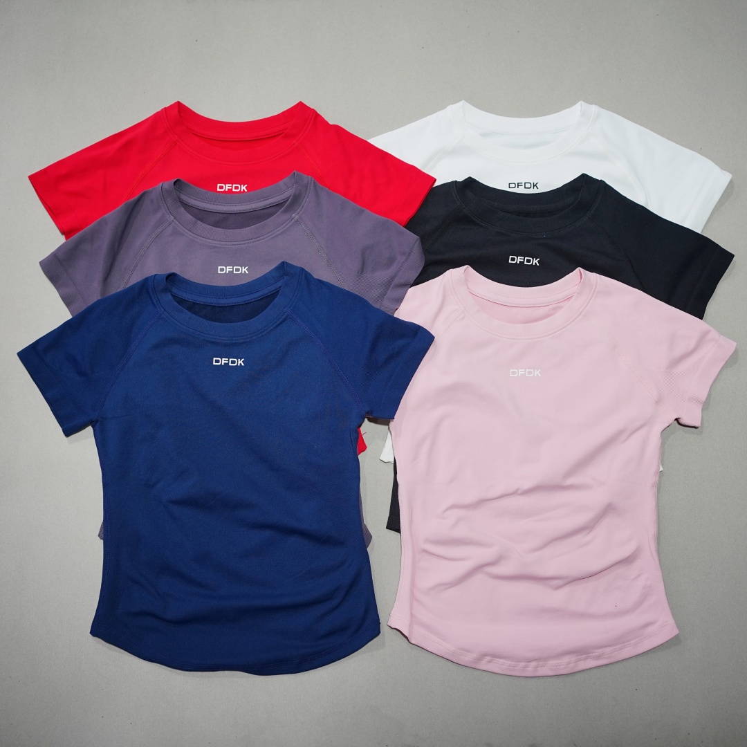 Yoga Fitness Wear - DFDK Women Elastic Slim Short Sleeve