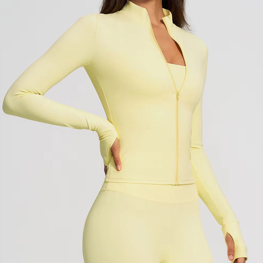 Fitness Yoga Only For Women - Women Zip Fitness Yoga Shirt Long