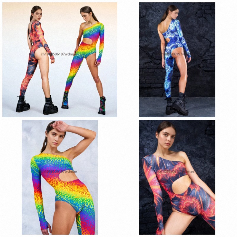 Yoga Fitness Music - Women's Music Festival One Shoulder Cutout