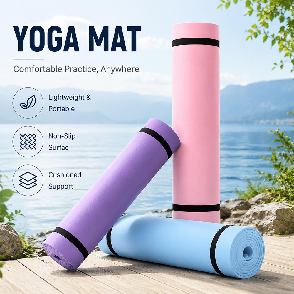 Thick Yoga Mat - 1/2Pcs Thick Yoga Mat Anti-skid Sports