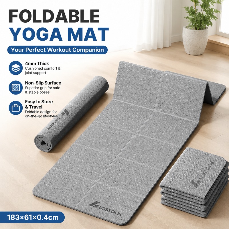 Thick Yoga Mat - Portable Foldable Yoga Mat Non-slip Thickened