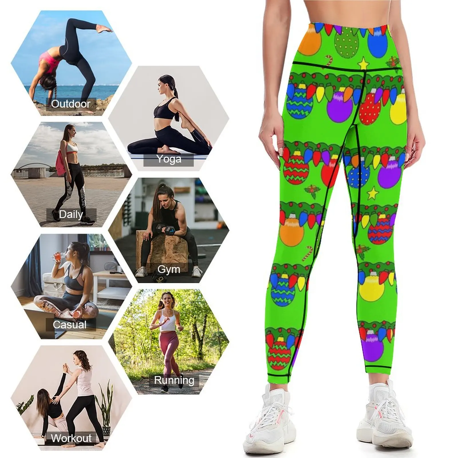 Holiday Ornaments Leggings exe - Yoga Fitness Holiday ulasan dan harga