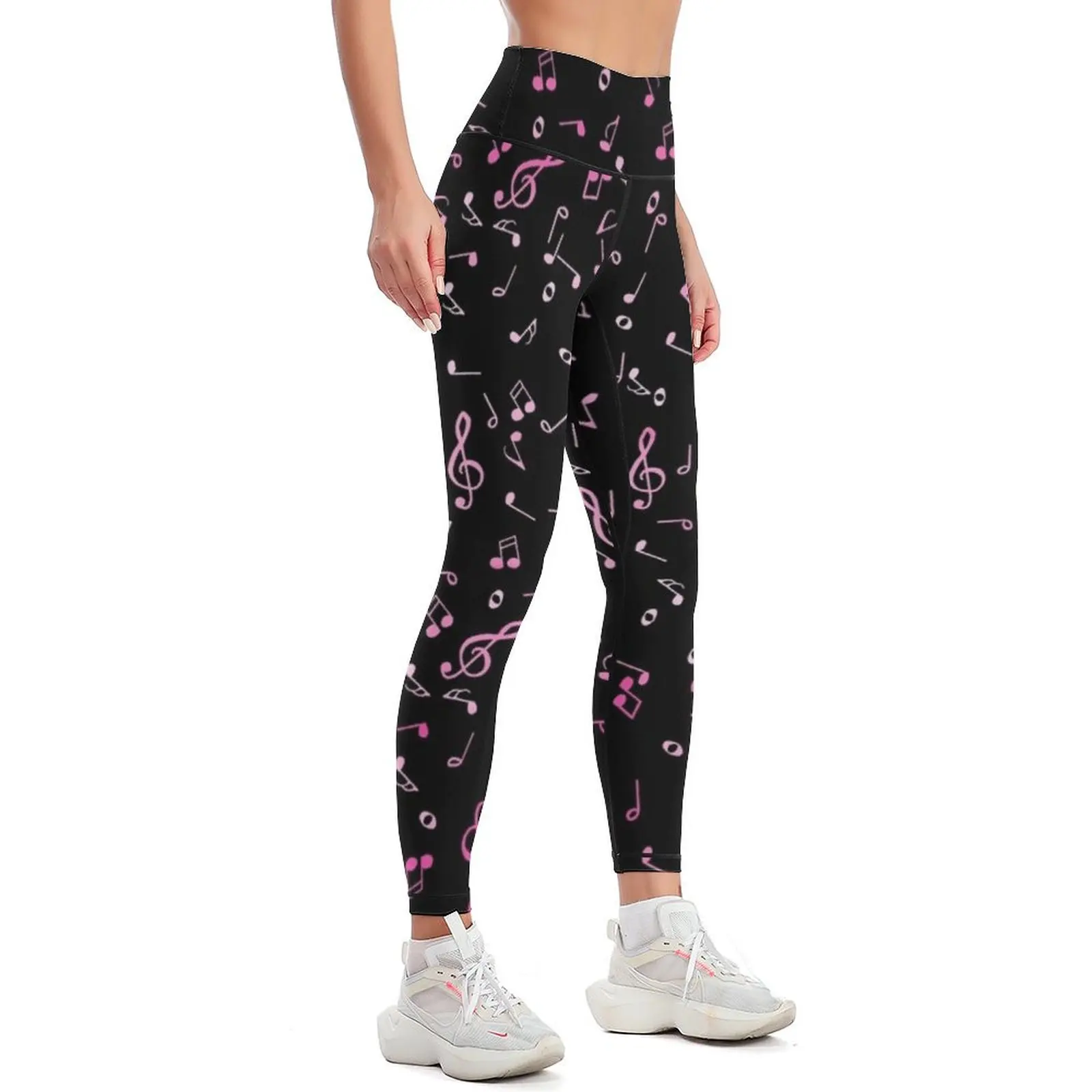 Pink Gradient Music Notes Legg - Yoga Fitness Music ulasan dan harga