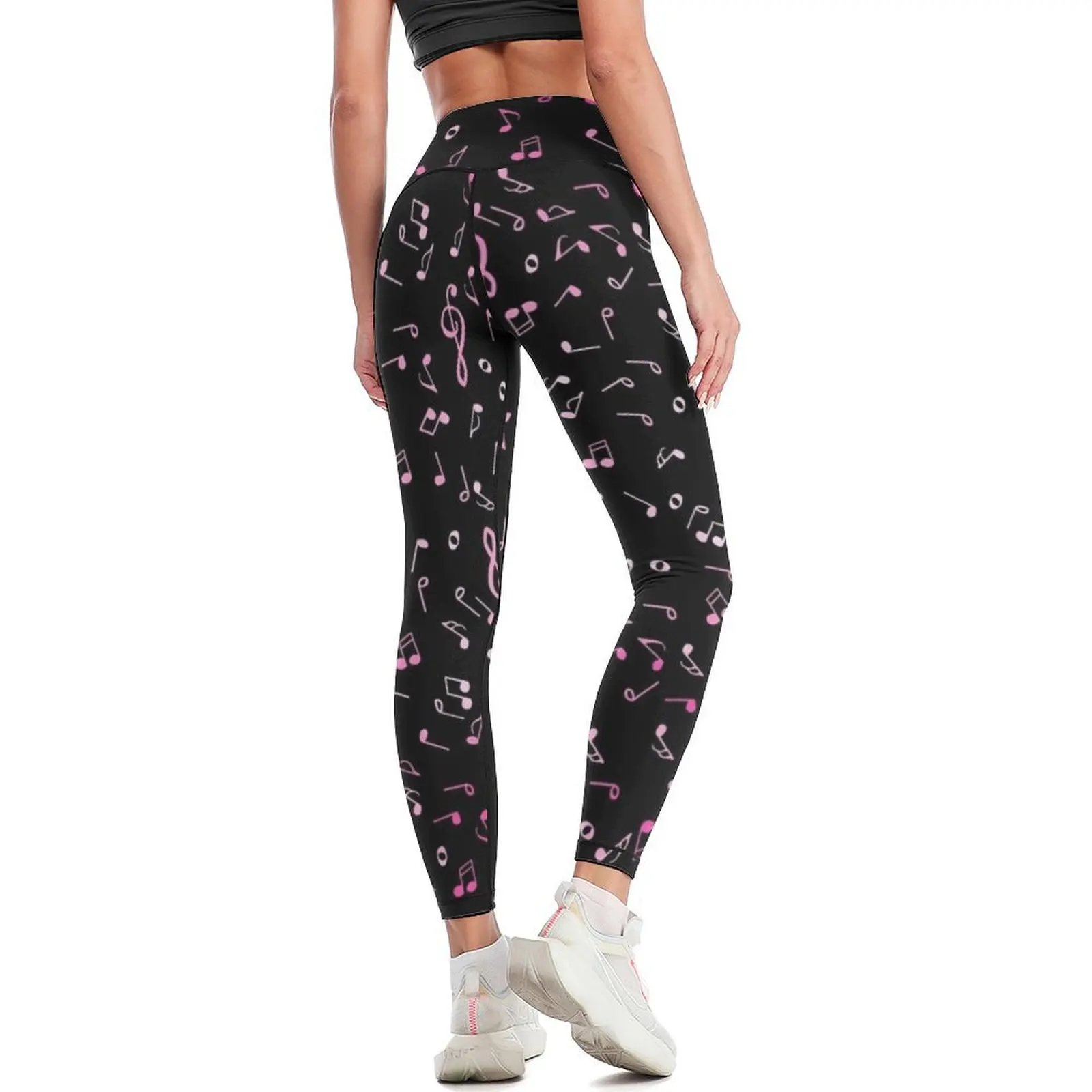 Pink Gradient Music Notes Legg - Yoga Fitness Music ulasan dan harga