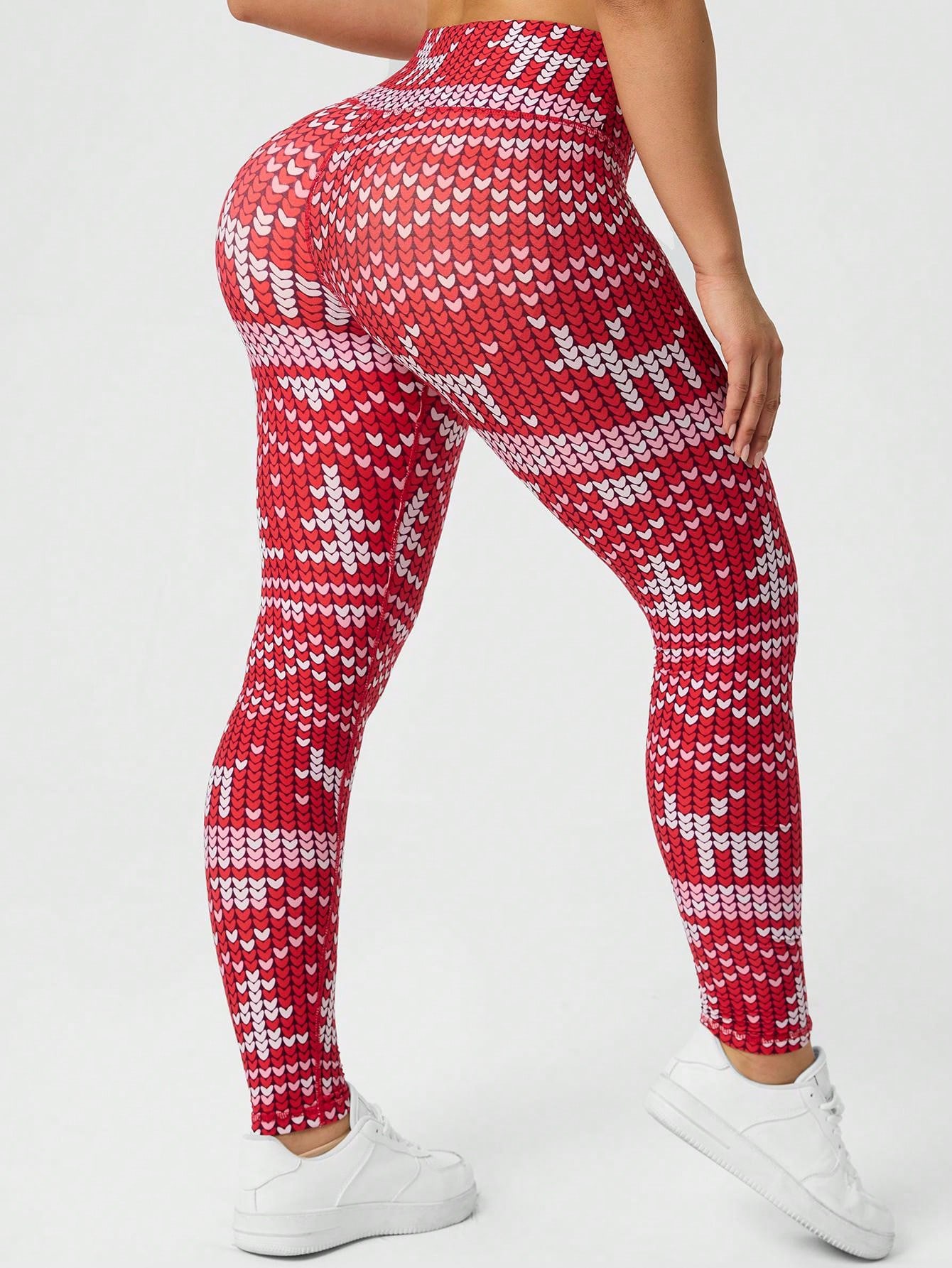 Womens Christmas Printed Leggi - Yoga Fitness Holiday ulasan dan harga