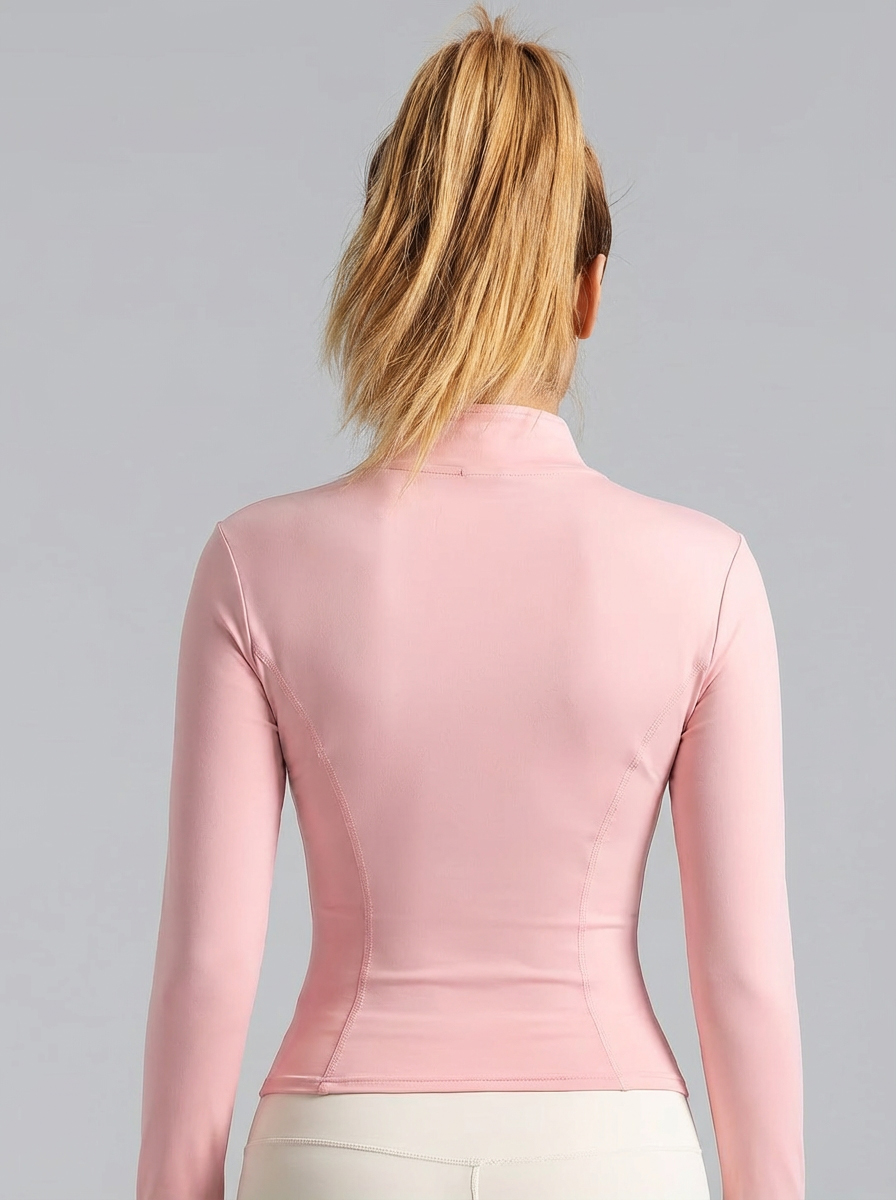 New Women Light Pink Yoga Coat - Yoga Fitness Wear ulasan dan harga