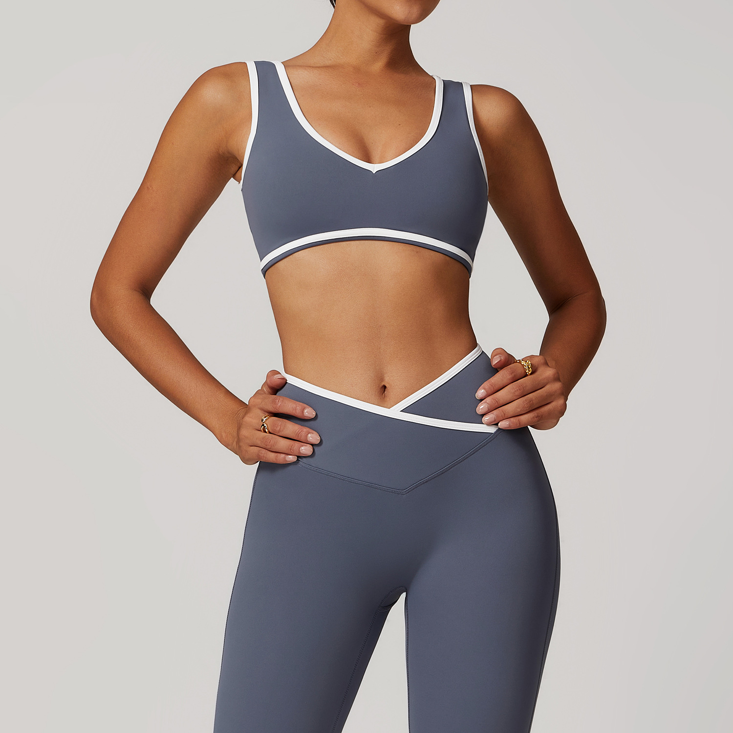 V-Neck Sports Bra Women Top Pu - Yoga Fitness Up ulasan dan harga