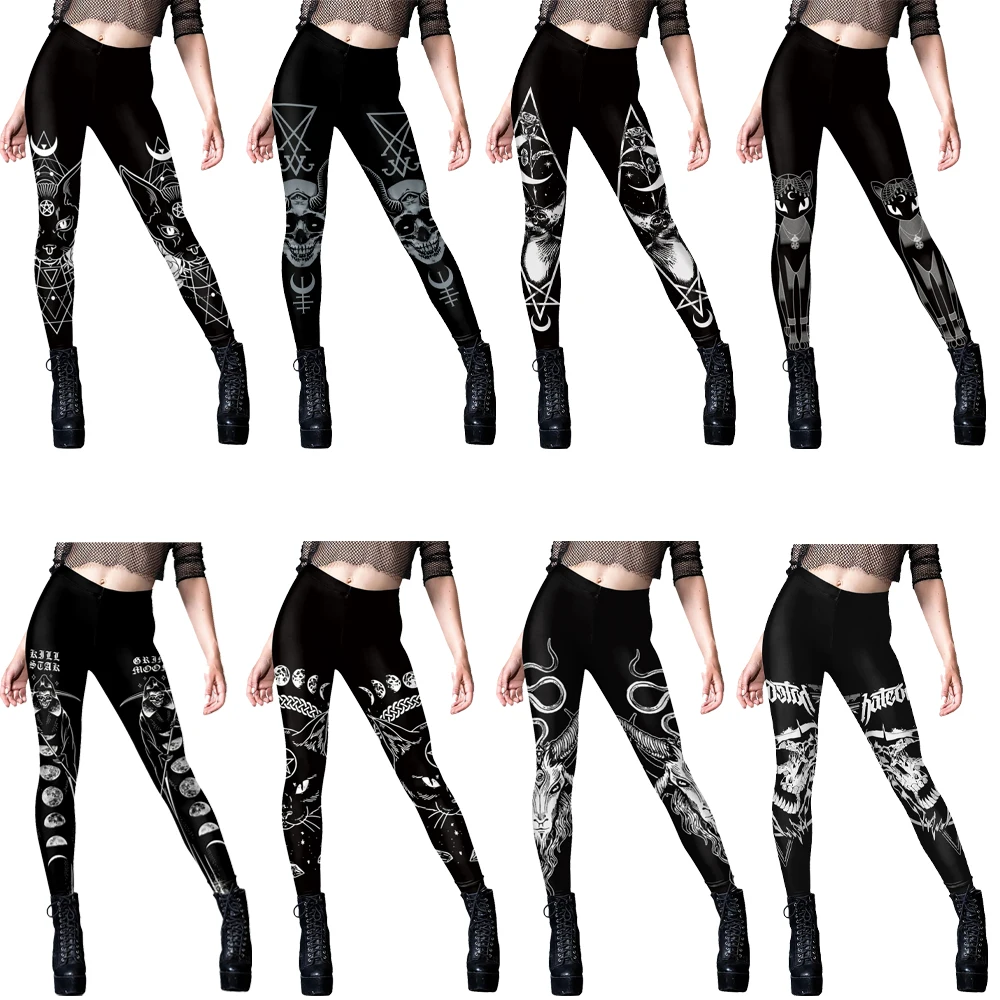 Gothic Women Leggings Sexy Mid - Yoga Fitness Holiday ulasan dan harga