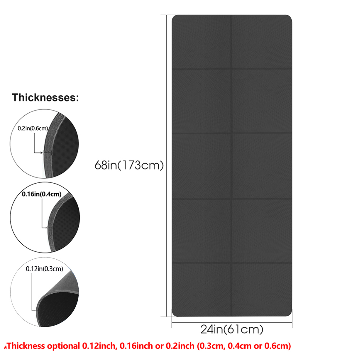 Foldable Yoga Mat Black Eco Fr - Thick Yoga Mat ulasan dan harga
