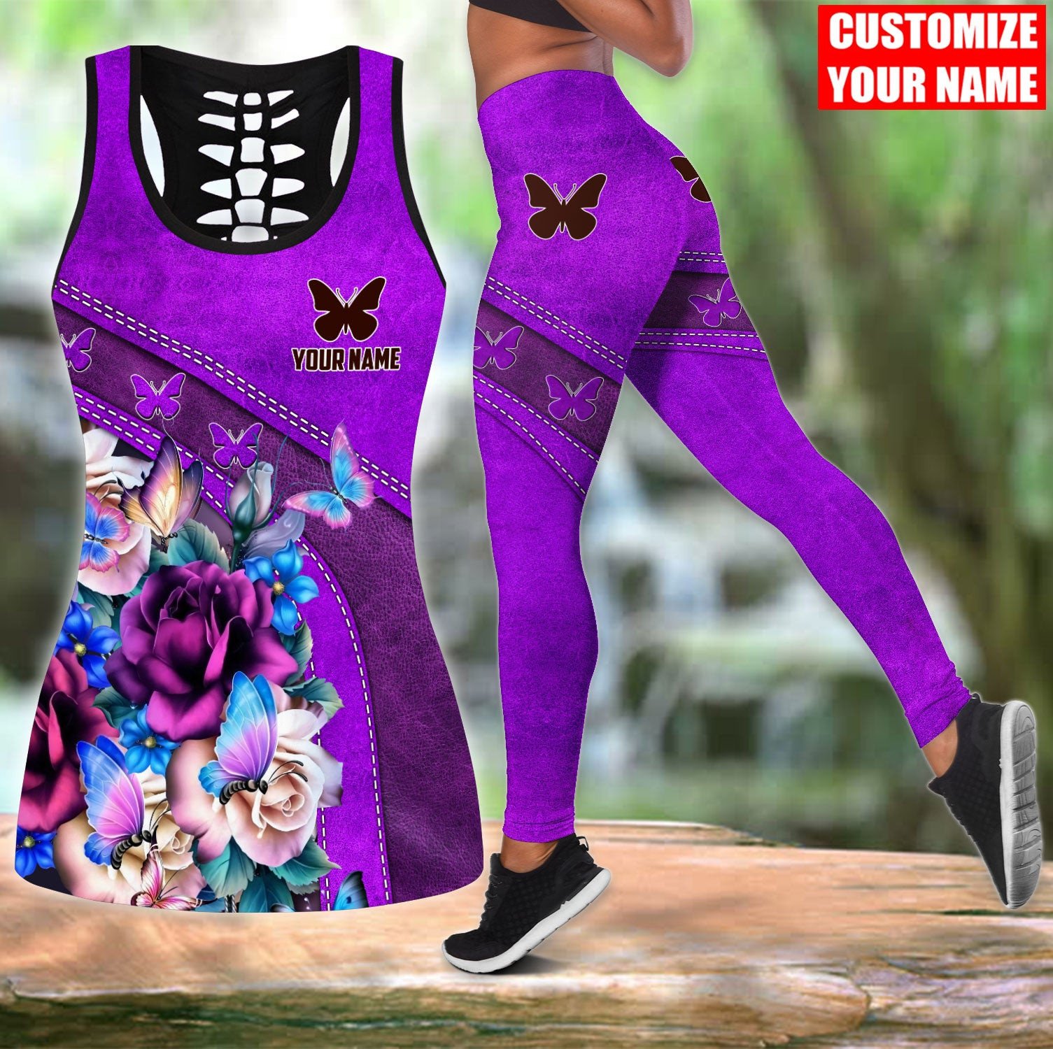 Personalized Name Butterfly 3D - Yoga Fitness Name ulasan dan harga