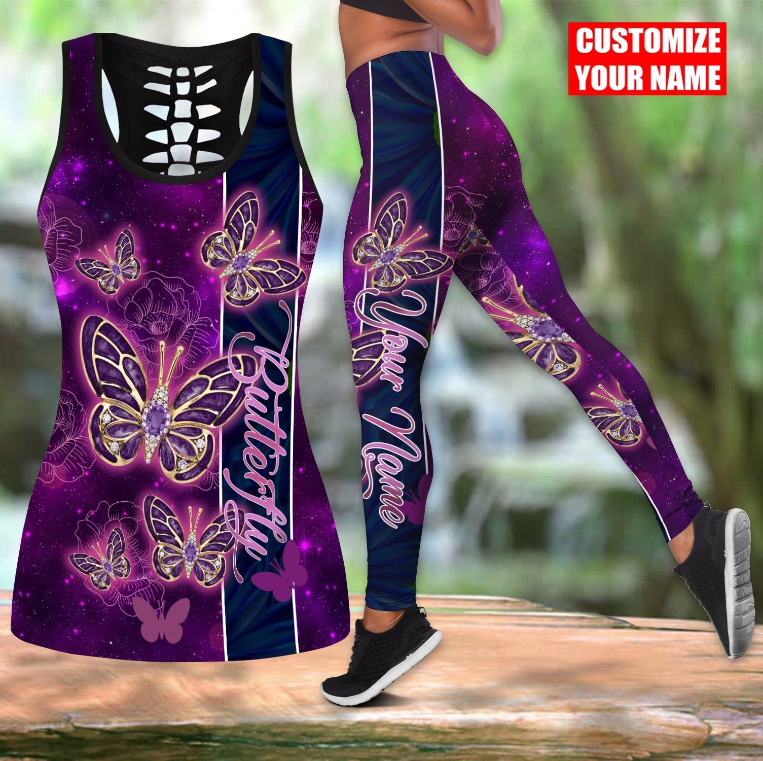 Personalized Name Butterfly 3D - Yoga Fitness Name ulasan dan harga