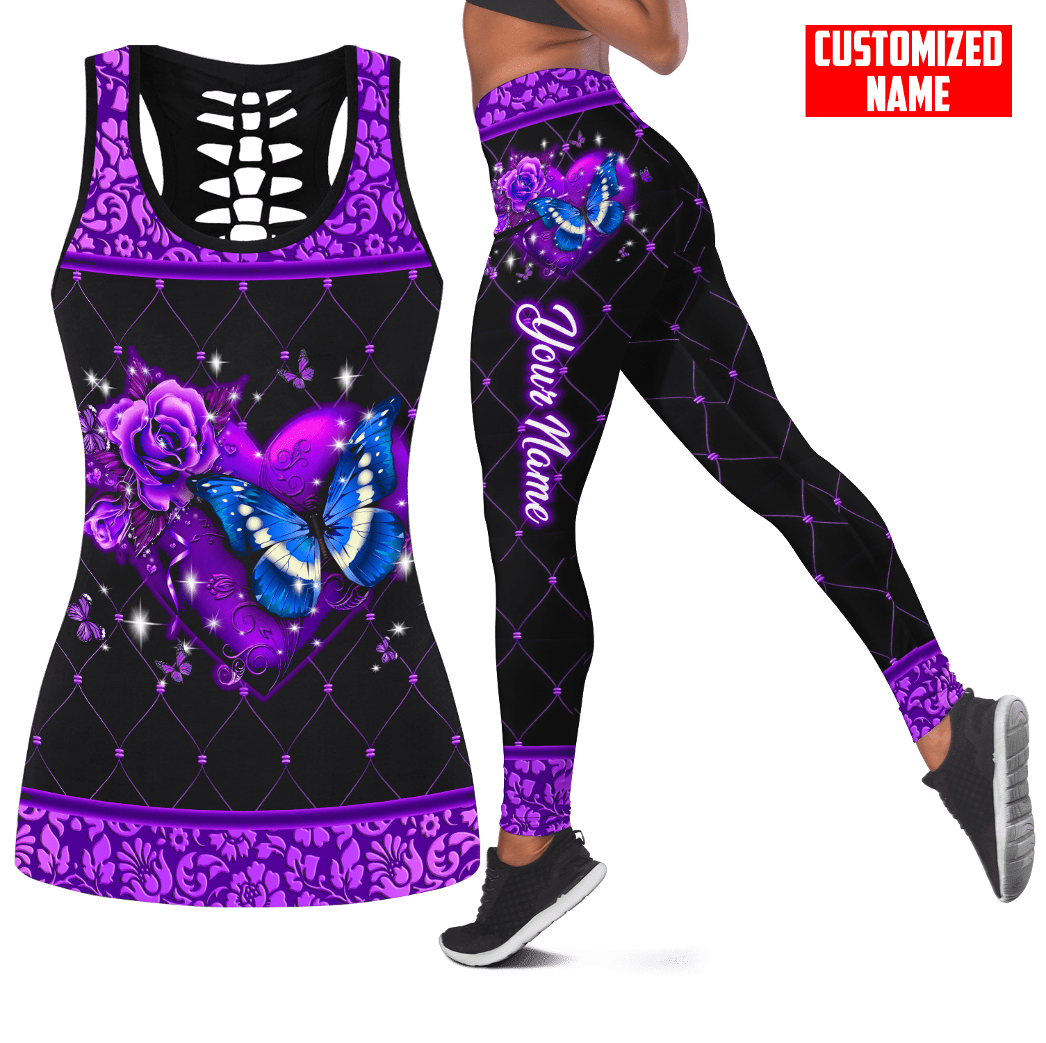 Personalized Name Butterfly 3D - Yoga Fitness Name ulasan dan harga